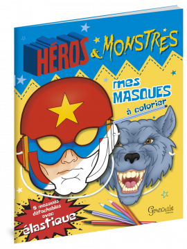 HEROS ET MONSTRES 8 MASQUES A COLORIER