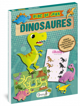 PETIT BLOC DE JEUX DINOSAURES - 5 ANS ET +