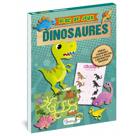 PETIT BLOC DE JEUX DINOSAURES - 5 ANS ET +