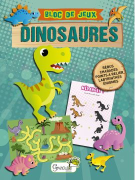 PETIT BLOC DE JEUX DINOSAURES - 5 ANS ET +